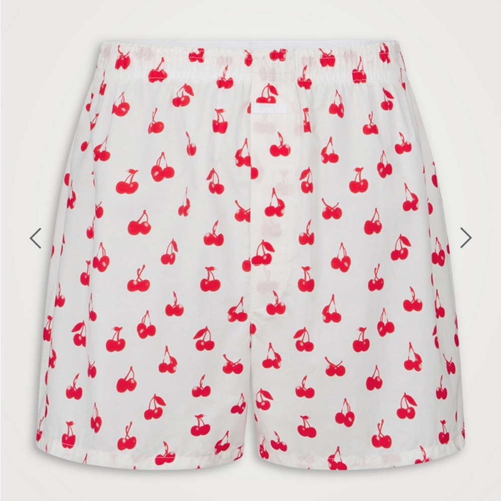 SKIMS Cotton Poplin Boxer in Cherries Print